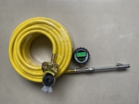Tuyau d'air manuel universel 3/8 "x 50 pieds avec mandrin à Air droit à double pied avec jauge numérique 200psi pour le travail de gonflage des pneus de camion