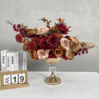 Usine de fleurs artificielles, prix de gros bas, boules de fleurs roses, centres de table pour la décoration de mariage