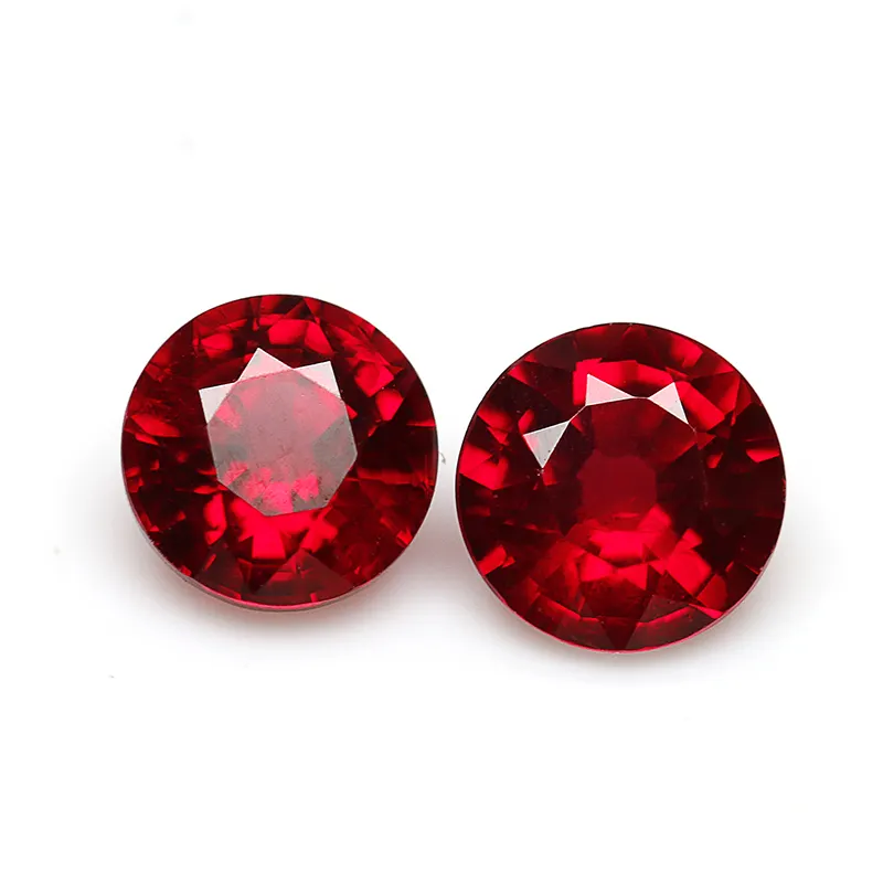 Natur-Rubin Rundtaube roter Ruby-Werk großhandel Diamantschnitt runder Ruby lockerer Stein