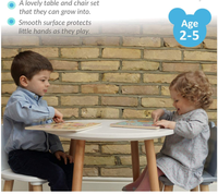 Table de bureau pour enfants avec 2 chaises tabourets ensemble pour enfants d'âge préscolaire garçons et filles activité construire et jouer Table chaise blanc ensemble bois