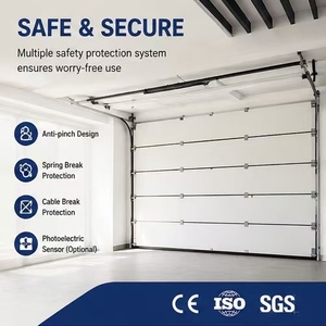 <span class=keywords><strong>Porte</strong></span> <span class=keywords><strong>de</strong></span> <span class=keywords><strong>garage</strong></span> <span class=keywords><strong>sectionnelle</strong></span> électrique automatique moderne en alliage d'aluminium étanche avec télécommande pour extérieur, sous-sol, villa, entrepôt - Product Image 2