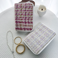 Organisateur de bijoux en tweed de luxe personnalisé à feuilles mobiles, élégant coffret de voyage
