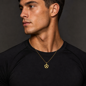 Colgante de <span class=keywords><strong>Balón</strong></span> de Fútbol Hueco de Acero Inoxidable Personalizado, Chapado en Oro de 18K, Amuleto de Fútbol, Regalo para Hombre, Venta al por Mayor, OEM - Product Image 2