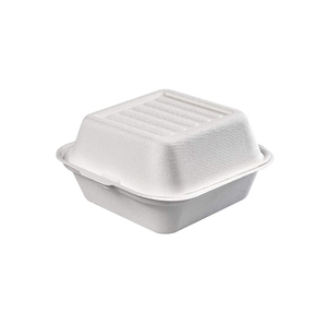 Compostable Disposable Eco-friendly 6" Clamshell <strong>Burger</strong> Takeaway <strong>Box</strong> Sugarcane Bagasse Biodegradable Food Container - Product Image 5