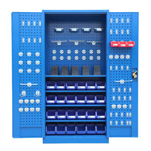 <span class=keywords><strong>Armoire</strong></span> à outils robuste, boîte à outils d'atelier, panneau de rangement à trous carrés pratiques, structure intérieure personnalisée - Product Image 2