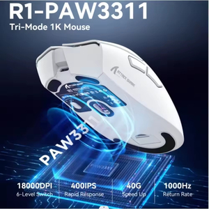 Souris de jeu sans fil Attack Shark R1 Tri Mode, capteur PAW3311, 59g légère, 18000 DPI, batterie 65H, souris de jeu programmable - Product Image 5