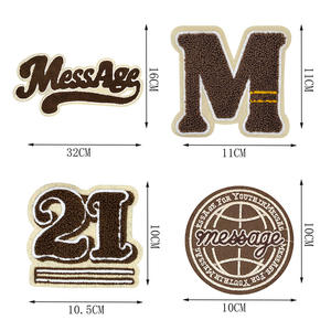 Certified Factory Large Laser Cut Contrast Color Iron <b>On</b> 21 Number Letter Logo Custom Chenille <b>Patch</b> For Clothing - Product Image 3