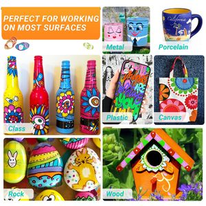 Juego de Marcadores de Pintura Acrílica a Base de Agua NOVISON con Punta de Pincel Redonda de 2-3 mm, 20 Colores No Tóxicos para Dibujo Artístico - Product Image 3