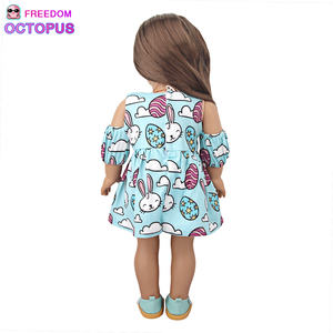 FREEDOM-vestido de muñeca con estampado de girasol, ropa para muñecas de 18 pulgadas, <span class=keywords><strong>precio</strong></span> al por mayor, <span class=keywords><strong>pulpo</strong></span>, novedad de <span class=keywords><strong>2022</strong></span> - Product Image 5