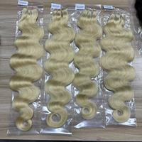 Extensions de cheveux naturels bruts vietnamiens non traités couleur blonde 613, mèches de cheveux humains vierges alignées avec les cuticules, fournisseur d'extensions de cheveux bruts