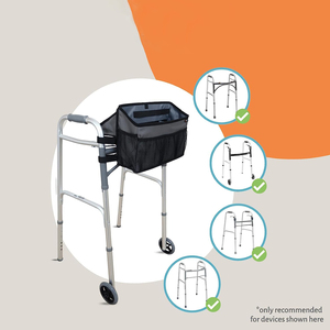 Sac de rangement pliable pour <span class=keywords><strong>déambulateur</strong></span> avec porte-gobelet, accessoire d'aide à la mobilité mains libres pour personnes âgées - Product Image 4