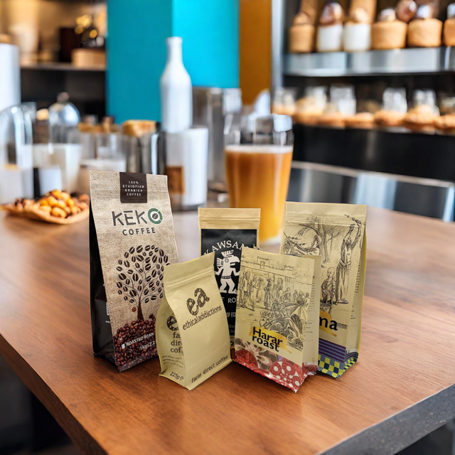 Recyclable Compostable Flat Bottom Drip Coffee Bags Stand up Pouch Packaging with Valve and Zipper for Beam Powder Coffee Pack