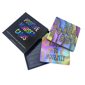 Tarjeta de Regalo Publicitaria con Impresión Personalizada de Fábrica, Bordes Cuadrados con Lámina Dorada, Afirmaciones Positivas, Holográfica, para Mujer - Product Image 6