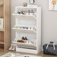 Meuble à chaussures moderne et minimaliste pour entrée de maison, ultra-fin, rotatif, multifonctionnel, avec porte basculante en acier