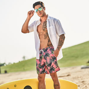 Chu Fei Ya 2024 <span class=keywords><strong>Miami</strong></span> Beach Shorts 90% Poliéster 10% Spandex Tela Hombres Pantalones cortos de <span class=keywords><strong>playa</strong></span> Tecnología de impresión digital Estilo Florida - Product Image 3