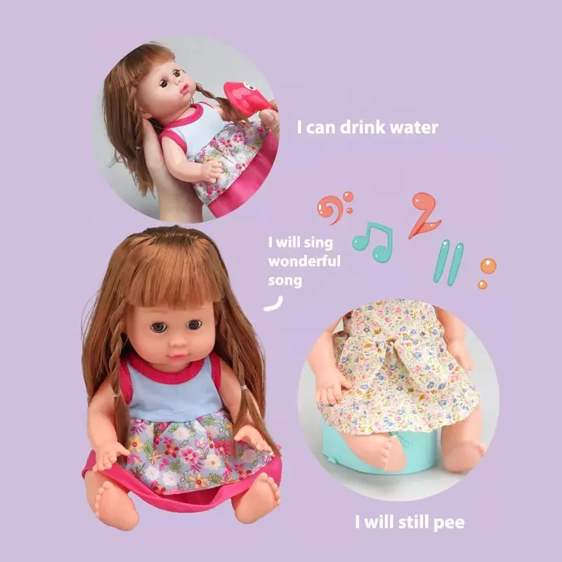Muñecas de bebé Reborn con 6 sonidos para niños, juegos de disfraces educativos, 14 pulgadas
