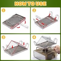 Plaque de cuisson portable multifonctionnelle en acier inoxydable de style japonais avec grille pliable pour le camping, le barbecue et la cuisine en plein air
