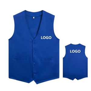 Tablier unisexe en tissu tricoté 100 % polyester durable avec poches stratégiques et détection d'aiguilles. Nettoyage professionnel pour restaurants et bars - Product Image 1