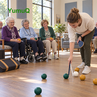 Ensemble de boules de pétanque personnalisées YumuQ avec logo, jeu de bocce d'extérieur, boules de boccia en polyuréthane avec corde de mesure