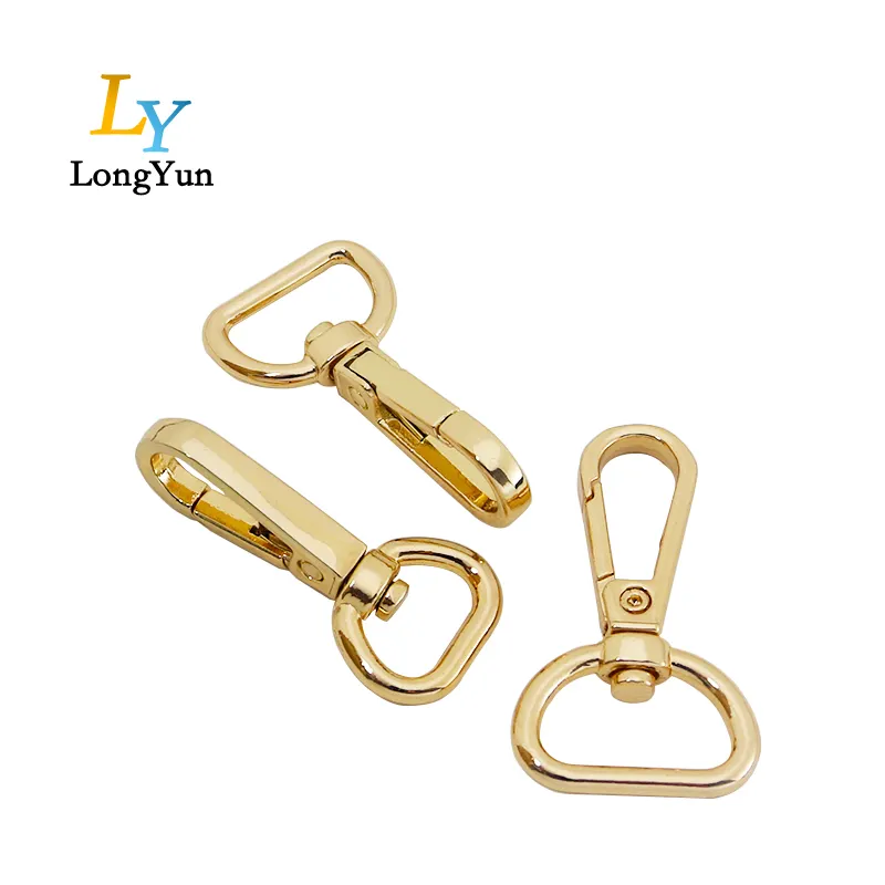 Cao Cấp Tên Nơi Kim Loại Rắn Brass Snap Móc Brass Clasp Snap Móc Trang Sức Key Chain Snap Móc Cho Túi Xách Túi Xách Ánh Sáng Vàng