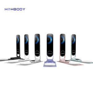 Balance connectée intelligente HOWBODY avec miroir de gym, impédancemètre, mesure <span class=keywords><strong>BMR</strong></span>, masse grasse et musculaire, et fonction thérapie numérique pour le poids corporel et la composition corporelle - Product Image 1