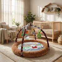 Alfombra de actividades premium de felpa con diseño de arcos para bebés, tapete acogedor para tiempo boca abajo, alfombra de juego para recién nacidos, set de regalo para guardería
