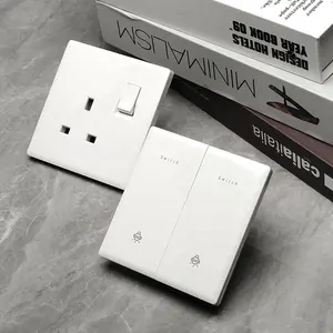 UK Hongkong Malta Ultra Thin PC White Wall Switch Socket Electrical Sockets and Switches New Design Type C USB Sockets