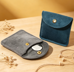 Soft Velvet Jewelry Pouch with Snap Button Portable <b>Envelope</b> Style Storage Bag for Earrings Necklaces Rings Small <b>Gifts</b> 8*8cm - Product Image 4