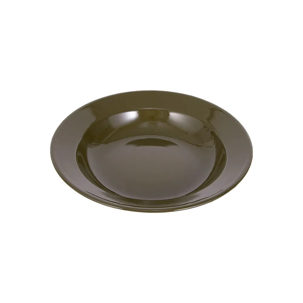 Vendita all'ingrosso di utensili da cucina Design personalizzato infrangibile in metallo piatto arrotondato cibo piatti piatto piatto piatto