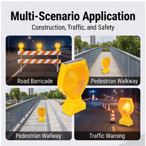 Luz de Advertencia <span class=keywords><strong>LED</strong></span> de Alta Visibilidad para Conos de Tráfico, Alimentada por Energía Solar, Larga Duración, Lámpara Intermitente para Barrera Vial - Product Image 4