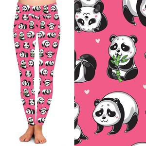 Dropshipping de alta calidad 92% poliéster 8% spandex 230gsm buttery suave <span class=keywords><strong>rosa</strong></span> corazón Panda Leggings - Product Image 3