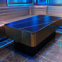Design de luxe Discothèque Dance Pub Salon VIP Table à LED à la mode Meubles de bar en verre trempé en acier inoxydable personnalisés