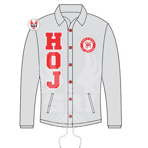 Veste de coach en polyester brodée pour femmes, Héroïnes de Jéricho |   Veste en polyester sur mesure pour femmes avec broderie maçonnique HOJ - Product Image 5