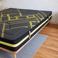 Matelas de refroidissement en latex noir de 12 pouces matelas de luxe Queen King mousse à mémoire de forme en peluche confortable matelas à ressorts Euro avec oreiller