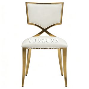 كرسي فاخر عصري متين بتصميم خاص قابل للتخصيص، أثاث مطعم من القماش، كرسي زفاف من الفولاذ المقاوم للصدأ الذهبي - Product Image 2