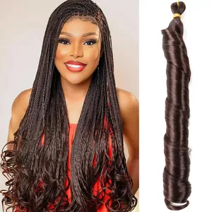 24 इंच सिंथेटिक फ्रेंच घुंघराले थोक सर्पिल घुंघराले Crochet Braids बाल उच्च तापमान ढीला लहर कर्ल ब्रेडिंग बाल एक्सटेंशन