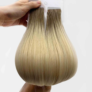 Extensions de cheveux humains Remy de qualité européenne 12A, à bandes adhésives double face, vierges, sans nœuds, sans perte de cheveux - Product Image 1