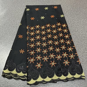 Tissu brodé africain en dentelle Aso Ebi 100 % coton écologique Toplace pour femmes, 5 yards, prêt à expédier, pour robe de mariée - Product Image 3