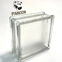 Wholesale Ultra White Square Hollow Clear Glass Brick Decoration Wall Partition Industrial Staircase Bathroom 5cm Thickness