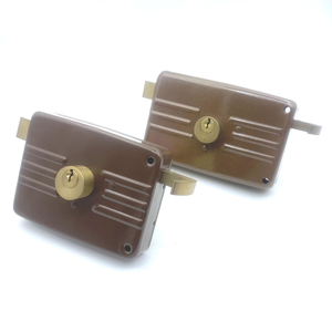 ISEO Serrure de porte à cylindre double haute sécurité 120 mm en <span class=keywords><strong>laiton</strong></span> pour porte en bois, pêne dormant 9710 - Product Image 2