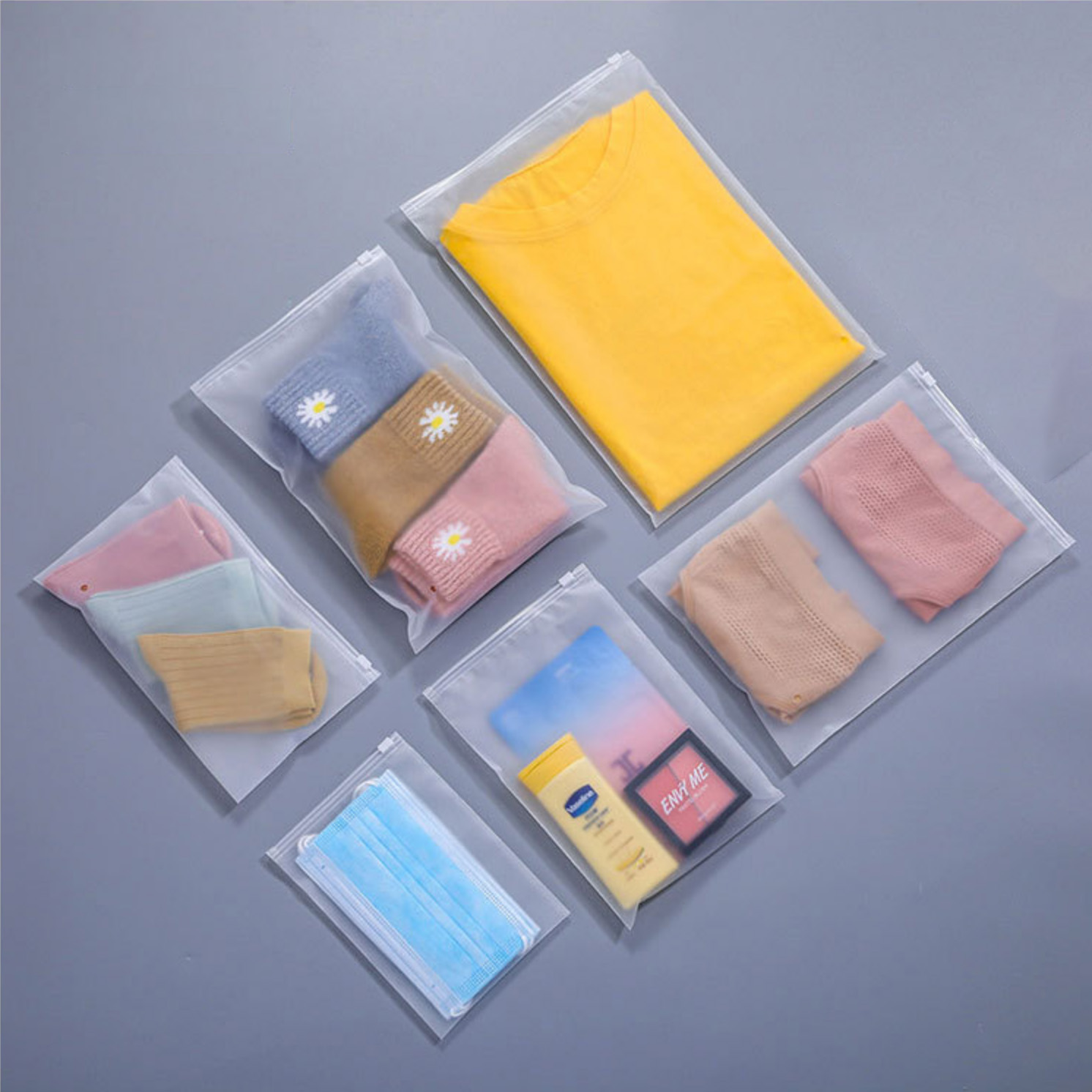 Compostable environmentally friendly, Frosted Packages, Pouch, Mini Baggies, Slider Holographic Zip Lock Bag 3