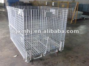 Estante de almacenamiento de acero para ahorrar espacio Mracking, venta al por mayor de fábrica, contenedor de <span class=keywords><strong>Metal</strong></span>, jaula de alambre portátil plegable con rueda - Product Image 3