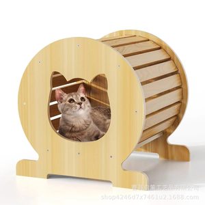 Solid Wood Cat <b>Bed</b> Cylindrical Wooden Pet <b>House</b> Indoor Home Use Eco Friendly - Product Image 4