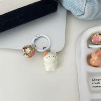 Porte-clés en peluche chat siamois debout mignon, chaton de dessin animé doux avec clochette, breloque de sac, cadeau pour couple, meilleur ami, accessoire étudiant