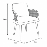 Fauteuil de salle à manger personnalisable, style nordique moderne, avec panneau en rotin rembourré à motifs géométriques, assise en velours vert, structure noire, Gold Gym Park