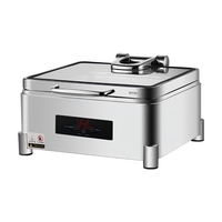LIYUNDA Plat de service carré personnalisé blanc en acier inoxydable 304, équipement de maintien au chaud électrique pour buffet de mariage