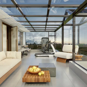 Kış bahçe evi veranda alüminyum prefabrik cam kış bahçesi eğimli sunroom - Product Image 3