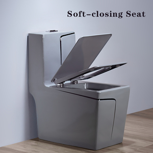 Gray Surround <strong>Black</strong> Line Square Floor Installation <strong>Toilet</strong> Ceramic Integrated <strong>Toilet</strong> - Product Image 2