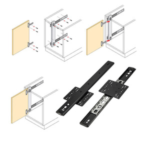 ชุดอุปกรณ์ฮาร์ดแวร์สไลด์ประตูกระเป๋าบานพับคว่ำบานพับส่วนต่อขยายแบบซ่อนได้เต็มที่ลูกปืนบานเลื่อนประตูตู้แบบมองไม่เห็นรางสไลด์ - Product Image 2