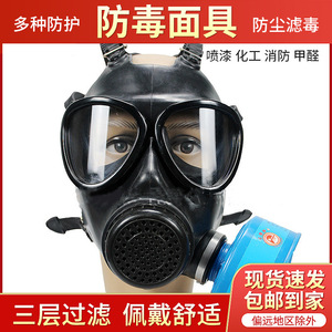 Masque à gaz intégral avec filtre à charbon actif pour la protection contre la poussière et les gaz nocifs, niveau de protection 1, certifié Lao An - Product Image 2